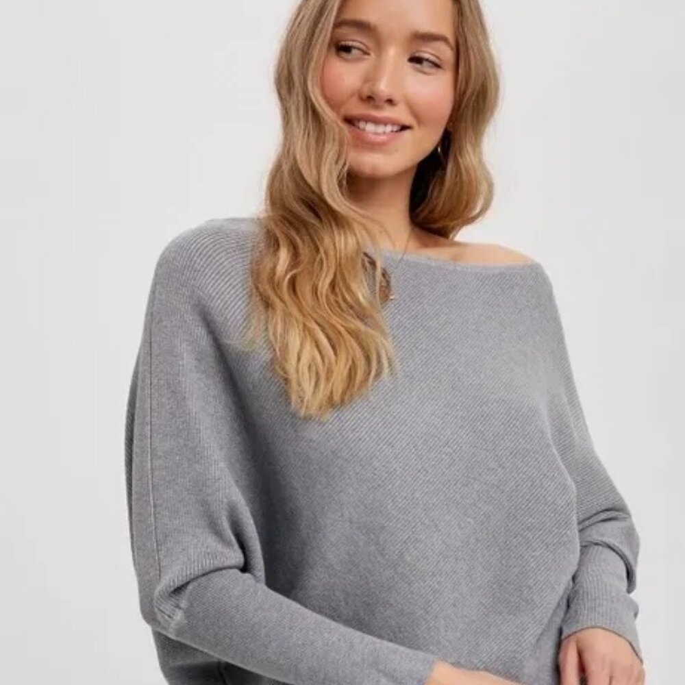 FINAL PIECES!!!! Asymmetrical Open Shoulder Dolman Pullover - Picture 6 of 11